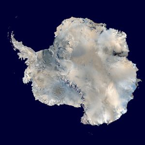 A composite satellite view of Antarctica