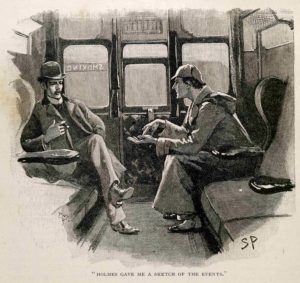 Sherlock Holmes and Doctor Watson, in an illustration by Sidney Paget