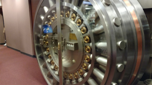 The door to a bank vault